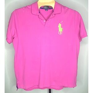 Vintage Polo Ralph Lauren Collar Shirt Men's Size 2XL‎ large pony pink green Y2K